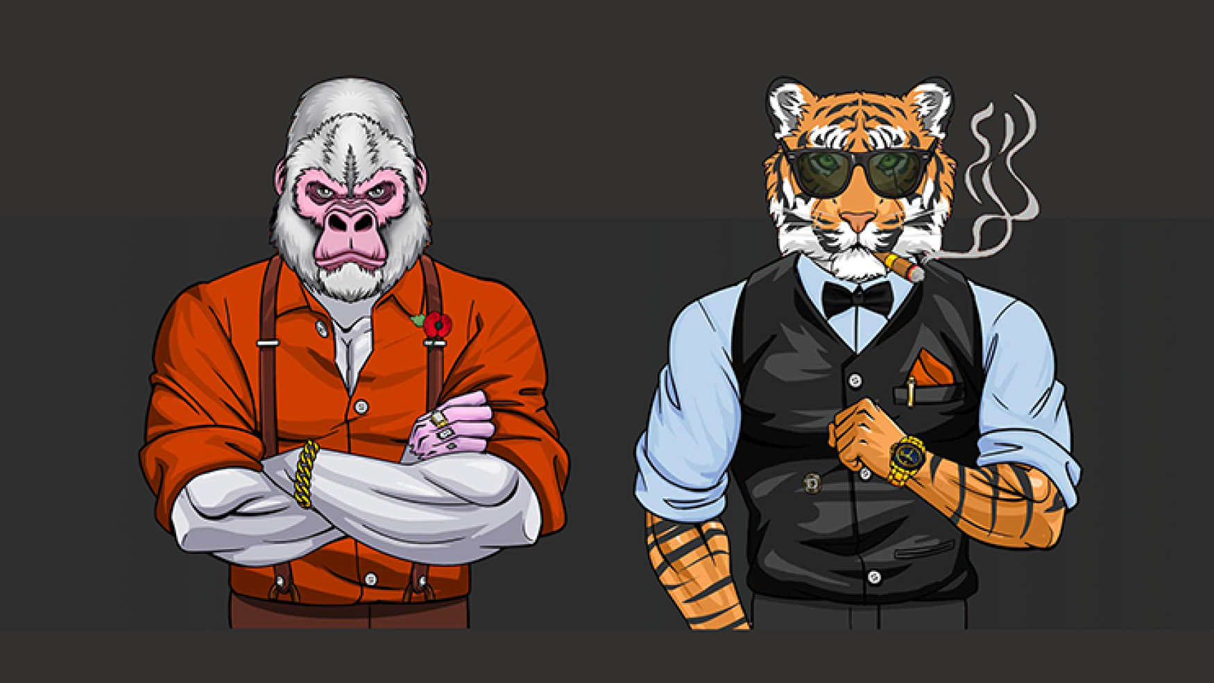 NFT art - NFT design - The Exotic Gentlemen Society 2D NFT Art