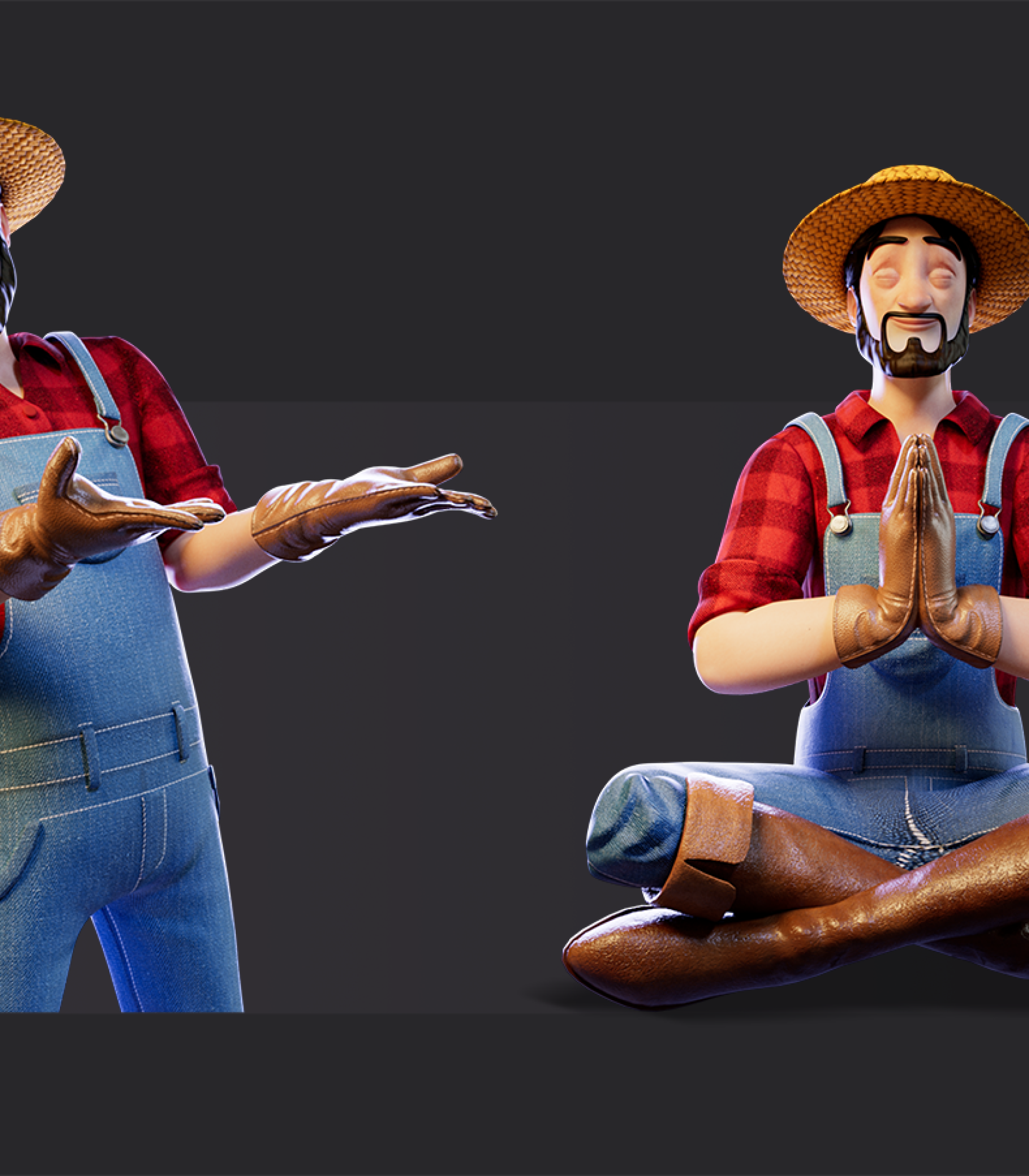 3D character modeling - game character design - stylized character design - 3D farmer character