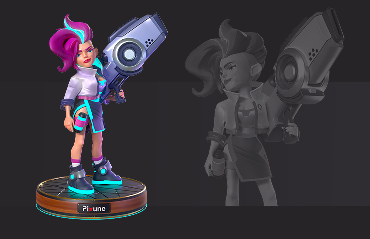 3D character modeling - game character design - stylized character design - 3D character with a weapon