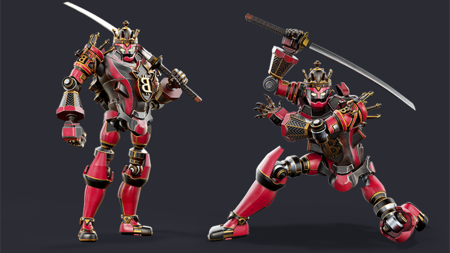 3D character modeling - game character design - realistic character design - 3D robot character in 2 poses