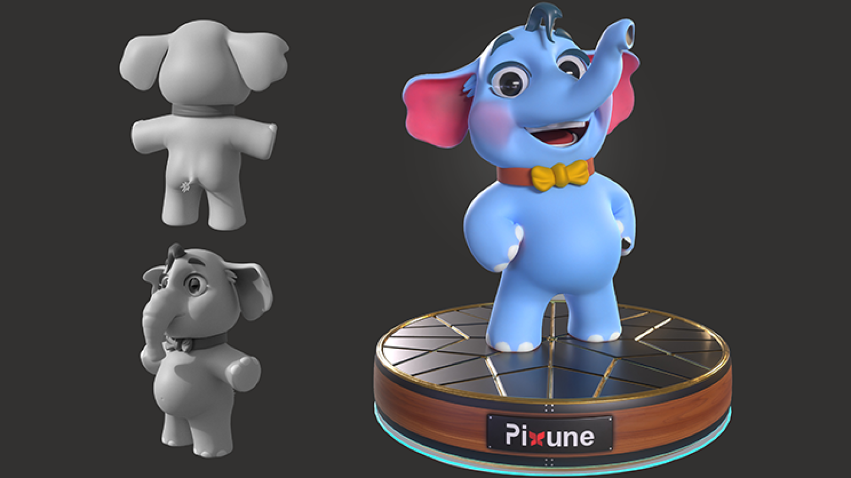 3D elephant character modeling