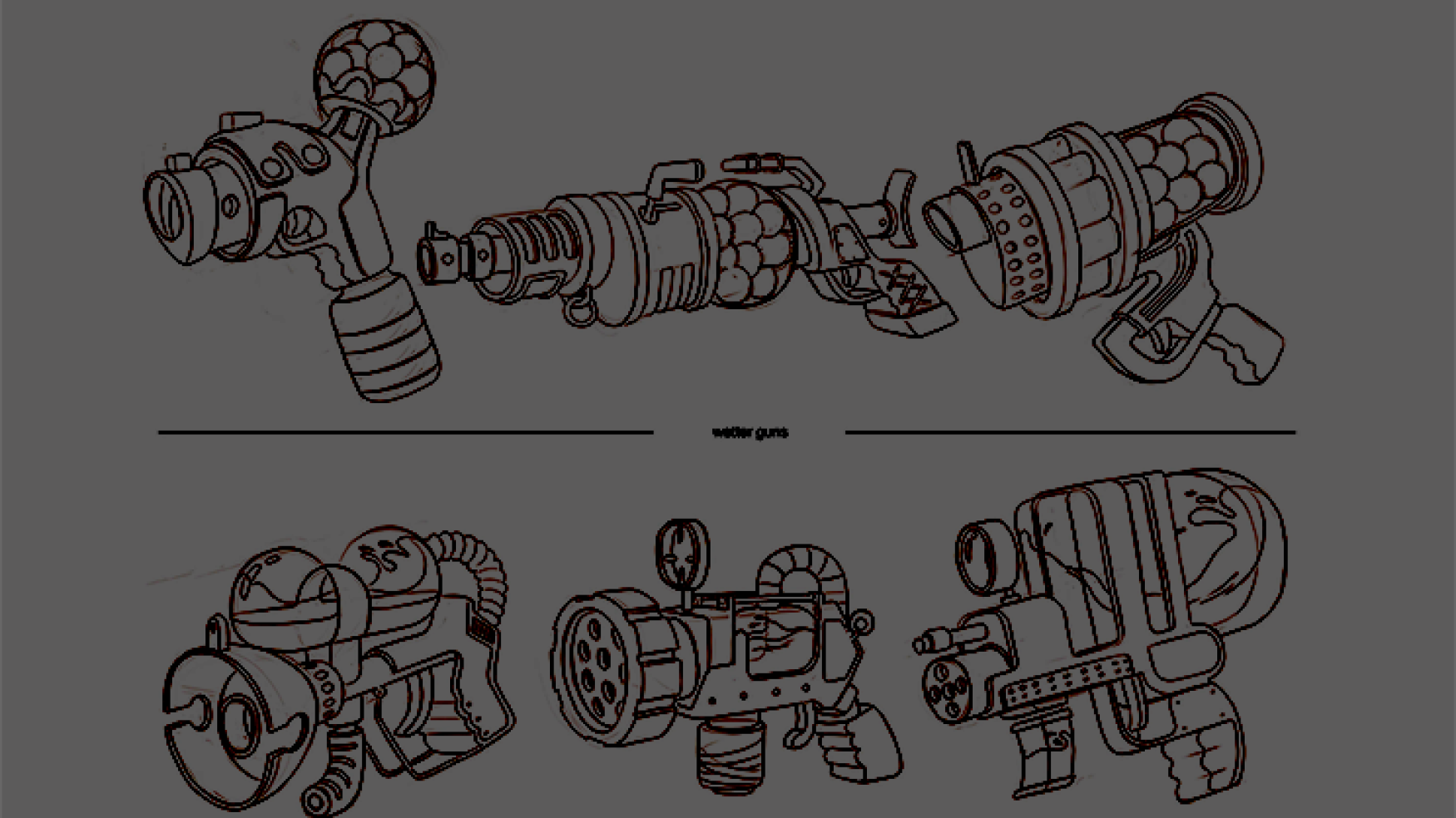 Weapon concept art - Weapon concept art - Concept sketches of various weapon