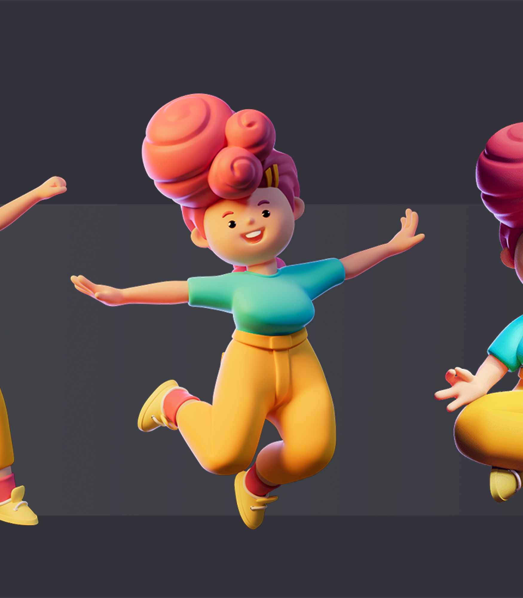 3D character modeling - minimal character design - 3D mascot character design - the mascot character with 3 poses