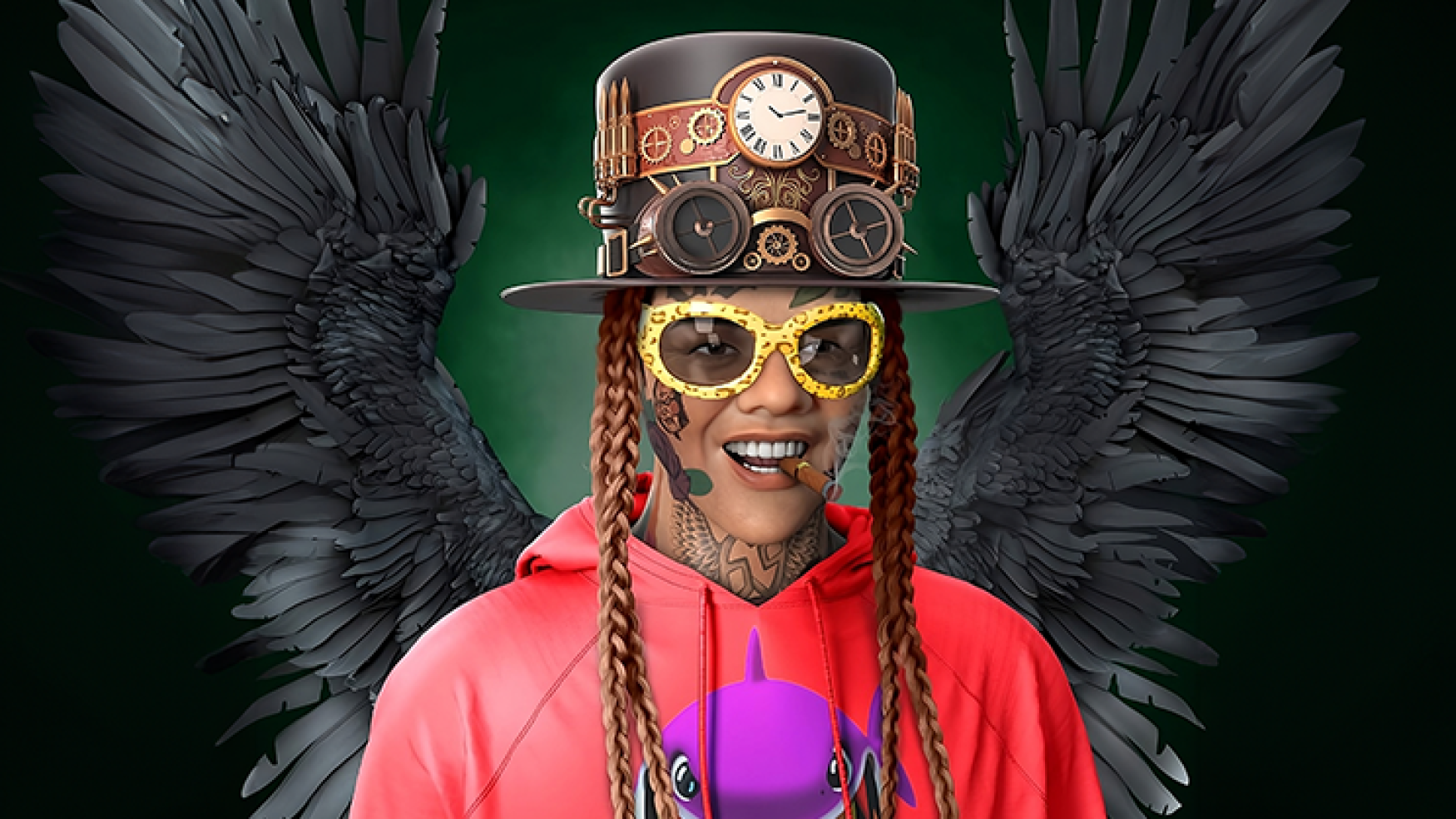 NFT art - NFT design - 6ix9ine Gine Realistic 3D NFT Art