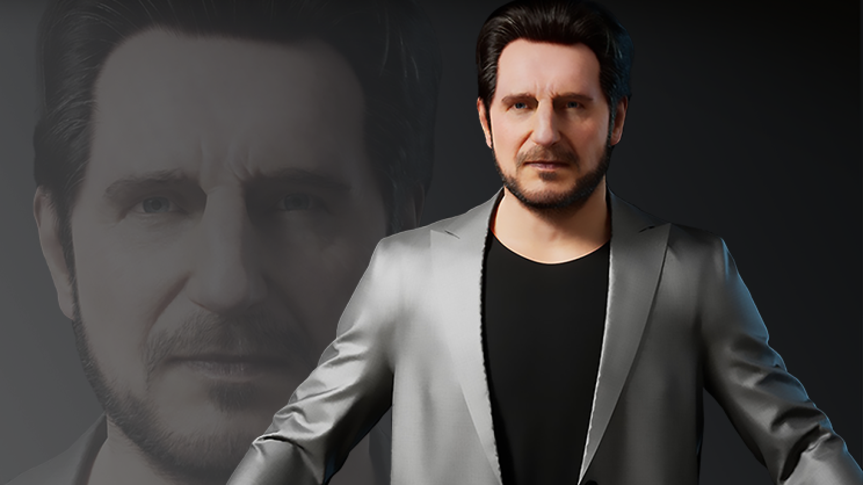 3D character modeling - 3D realistic character design - a man with short dark hair and a beard