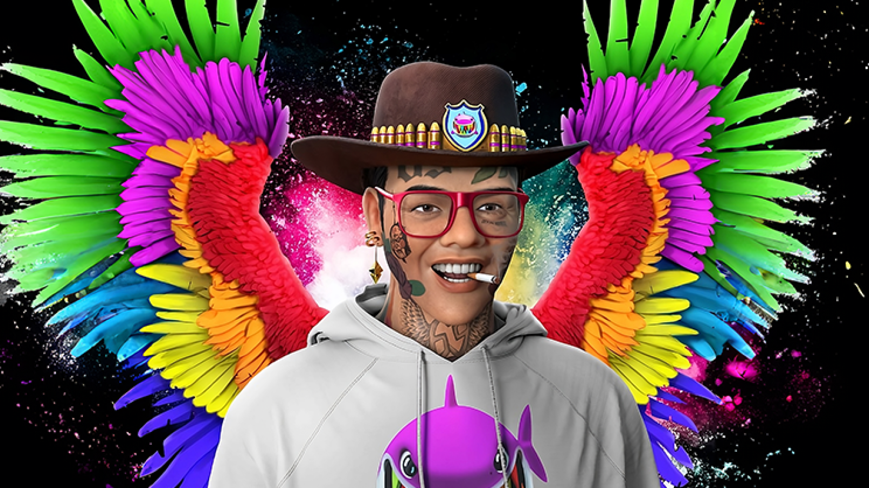 NFT art - NFT design - 6ix9ine Gine Realistic 3D NFT Art