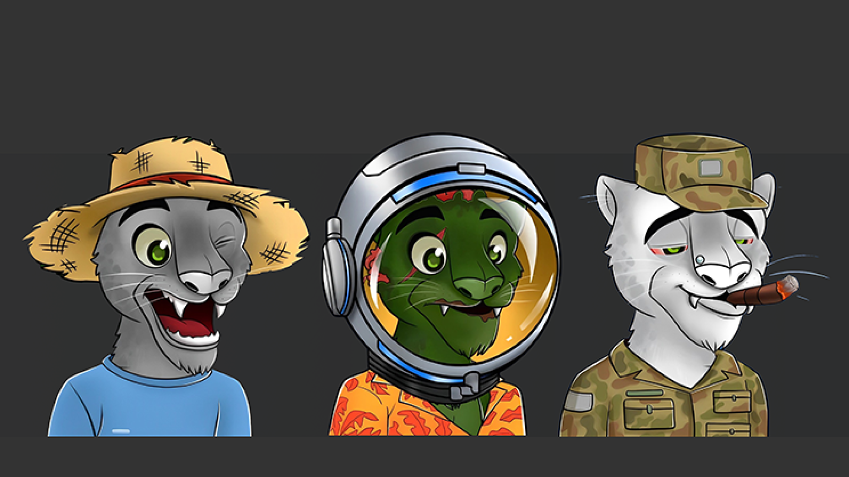 NFT art - NFT design - Pixel Panthers 2D NFT Art