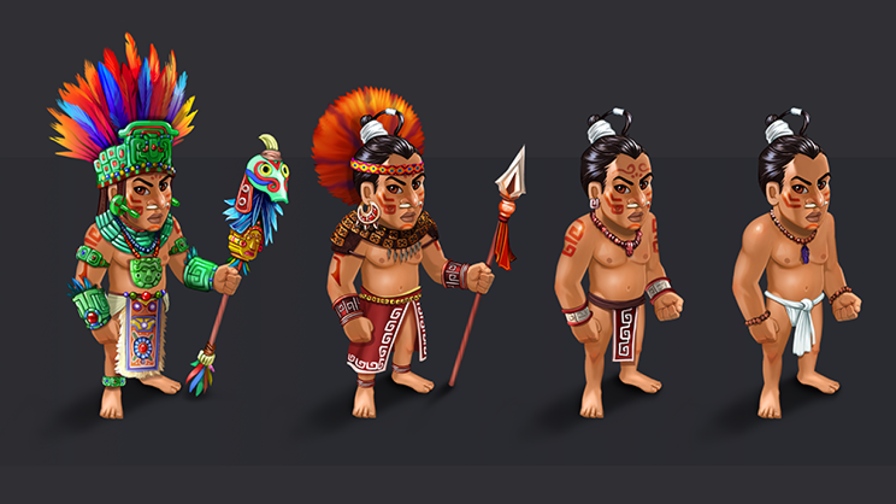 game character design - stylized character design - 2D game character design in 4 levels