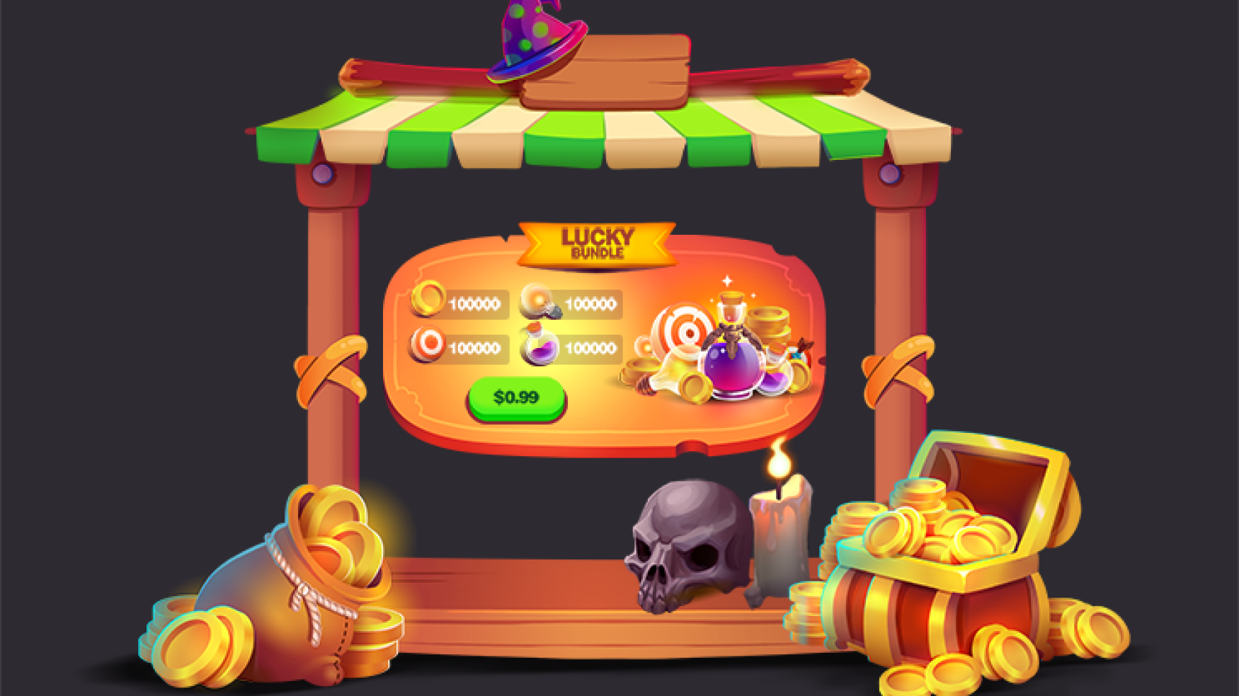 2D game UI/UX design - 2D game art