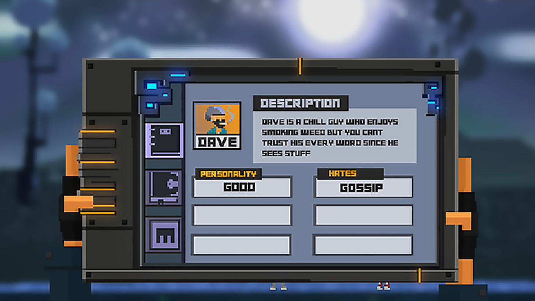 2D game pixel art - game UI/UX design - Pixel art game interface displaying