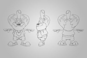Model Sheet Funny Clown 2D Game Character Design