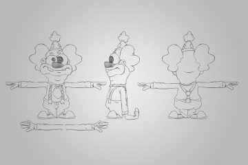 Model Sheet Stupid Clown 2D Game Character Design